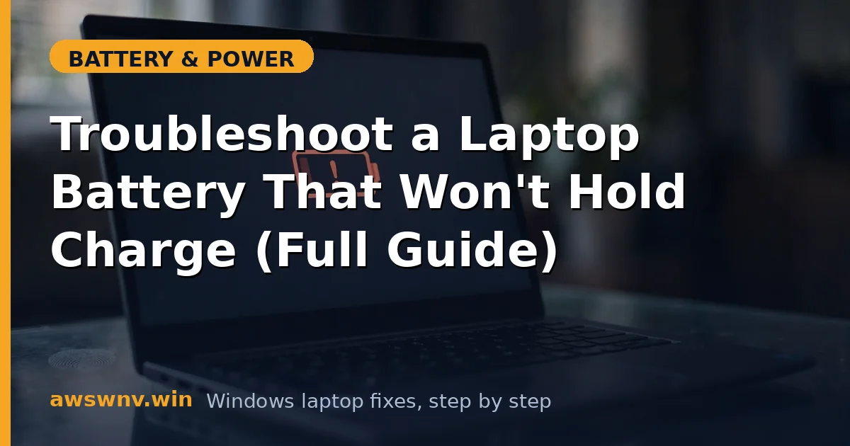 Troubleshoot a Laptop Battery That Won't Hold Charge (Full Guide)