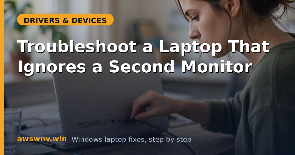 Troubleshoot a Laptop That Ignores a Second Monitor