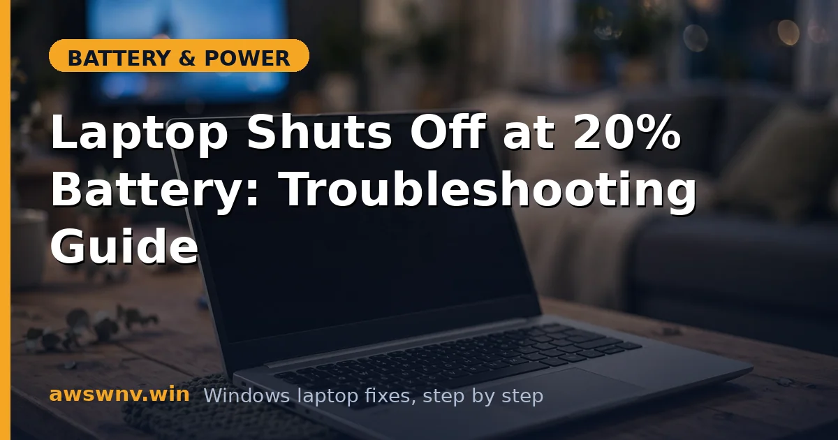 Laptop Shuts Off at 20% Battery: Troubleshooting Guide