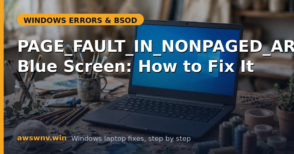 PAGE_FAULT_IN_NONPAGED_AREA Blue Screen: How to Fix It