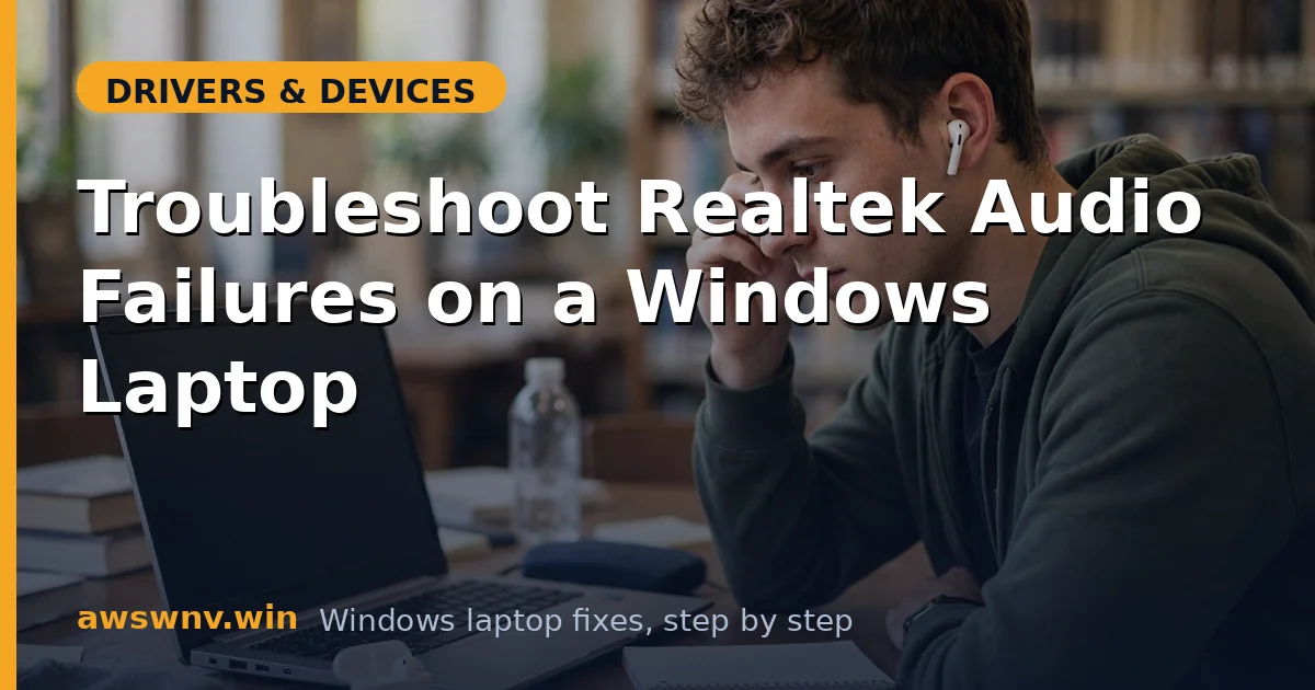 Troubleshoot Realtek Audio Failures on a Windows Laptop