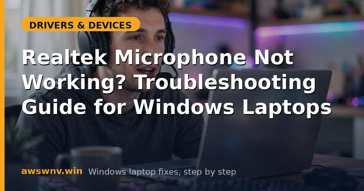 Realtek Microphone Not Working? Troubleshooting Guide for Windows Laptops