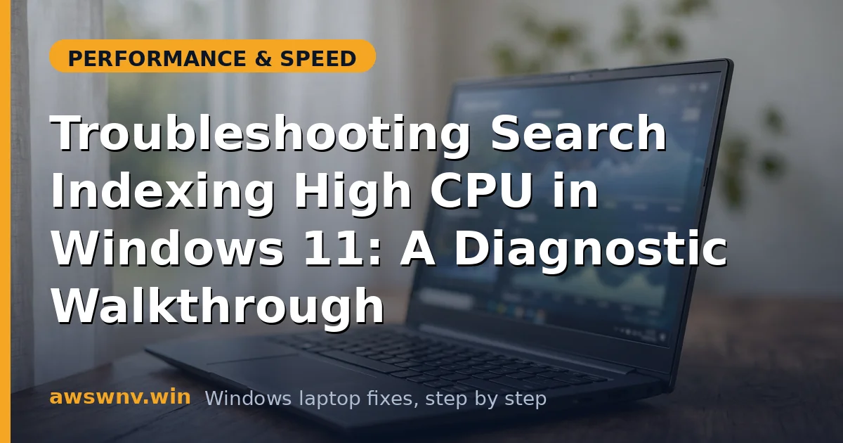 Troubleshooting Search Indexing High CPU in Windows 11: A Diagnostic Walkthrough