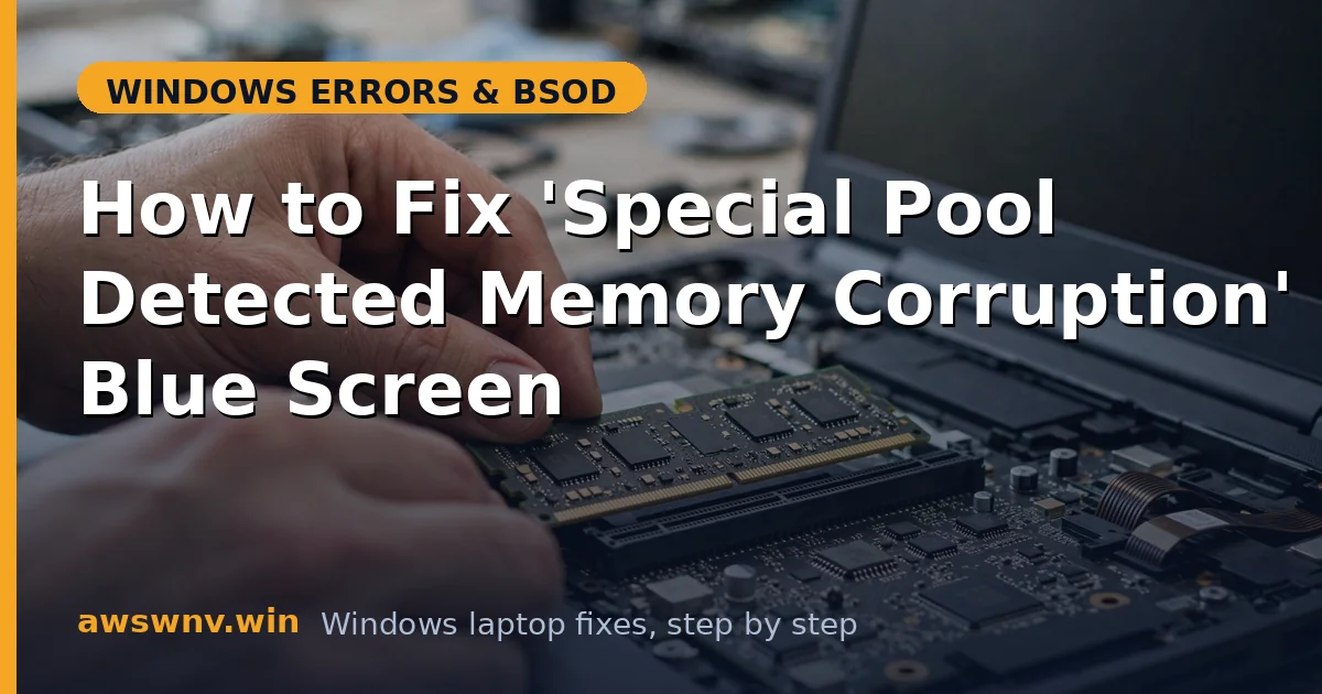 How to Fix 'Special Pool Detected Memory Corruption' Blue Screen
