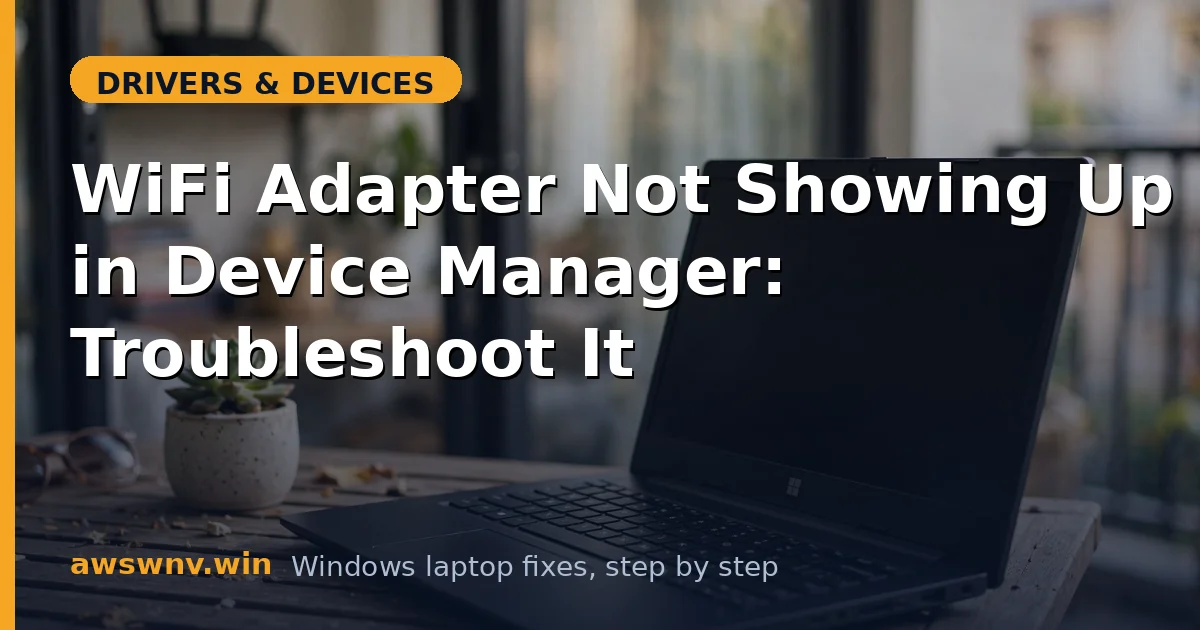 WiFi Adapter Not Showing Up in Device Manager: Troubleshoot It