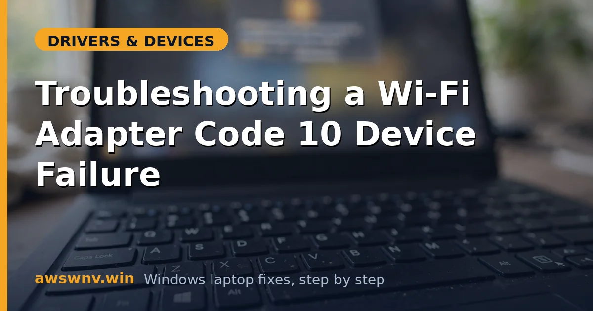 Troubleshooting a Wi-Fi Adapter Code 10 Device Failure