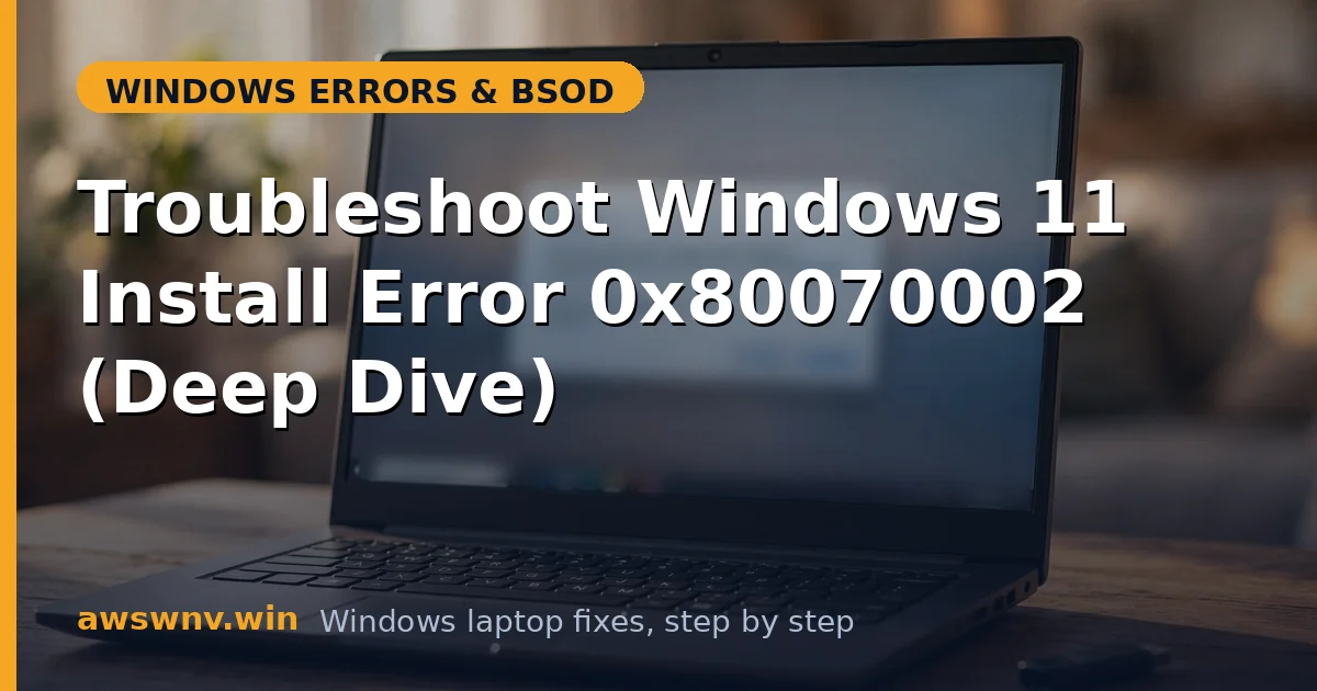 Troubleshoot Windows 11 Install Error 0x80070002 (Deep Dive)