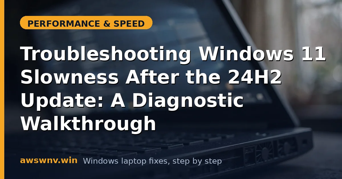 Troubleshooting Windows 11 Slowness After the 24H2 Update: A Diagnostic Walkthrough