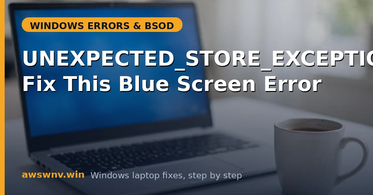 UNEXPECTED_STORE_EXCEPTION: Fix This Blue Screen Error