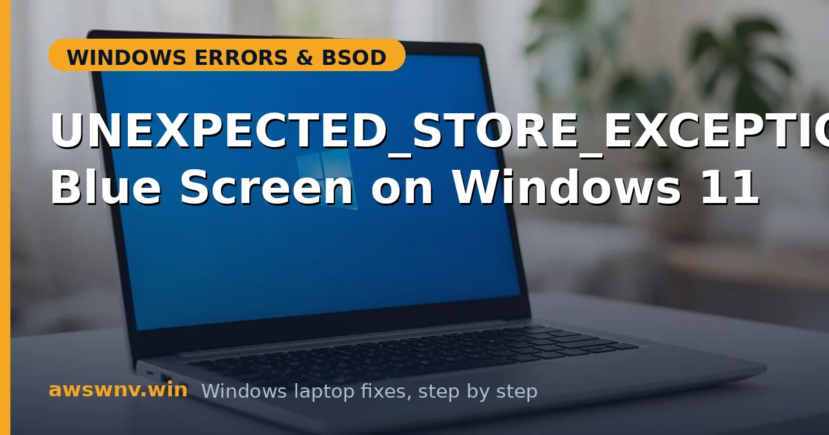 UNEXPECTED_STORE_EXCEPTION Blue Screen on Windows 11