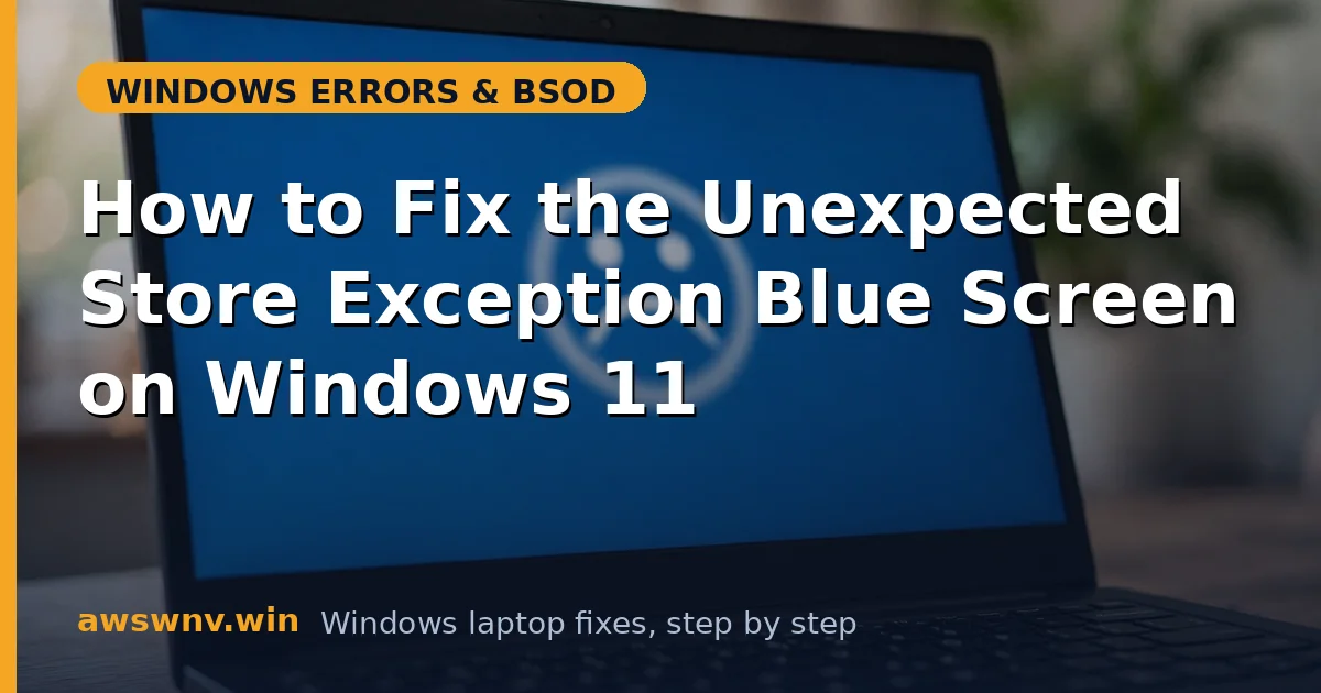 How to Fix the Unexpected Store Exception Blue Screen on Windows 11