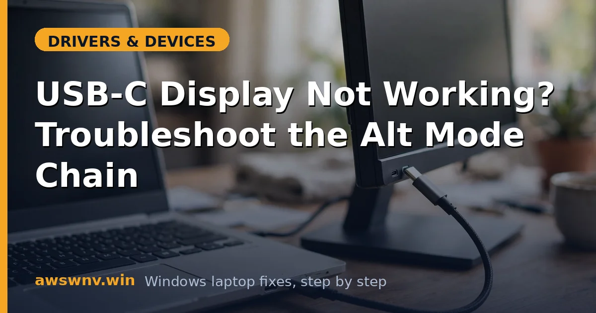 USB-C Display Not Working? Troubleshoot the Alt Mode Chain