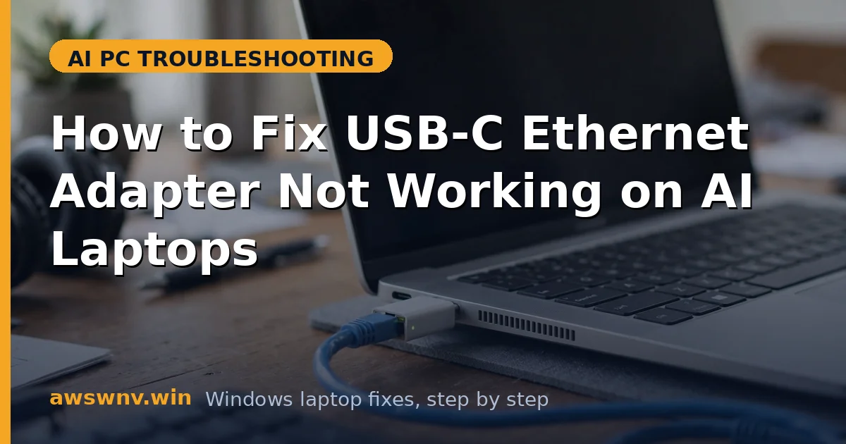 How to Fix USB-C Ethernet Adapter Not Working on AI Laptops