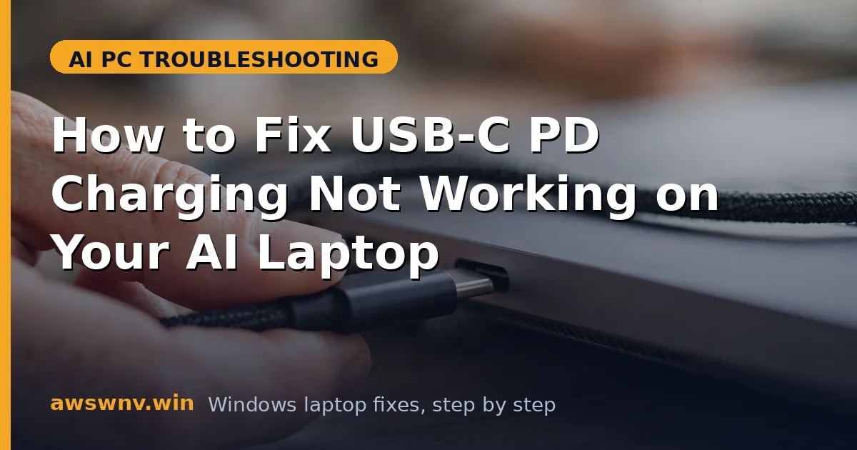 How to Fix USB-C PD Charging Not Working on Your AI Laptop