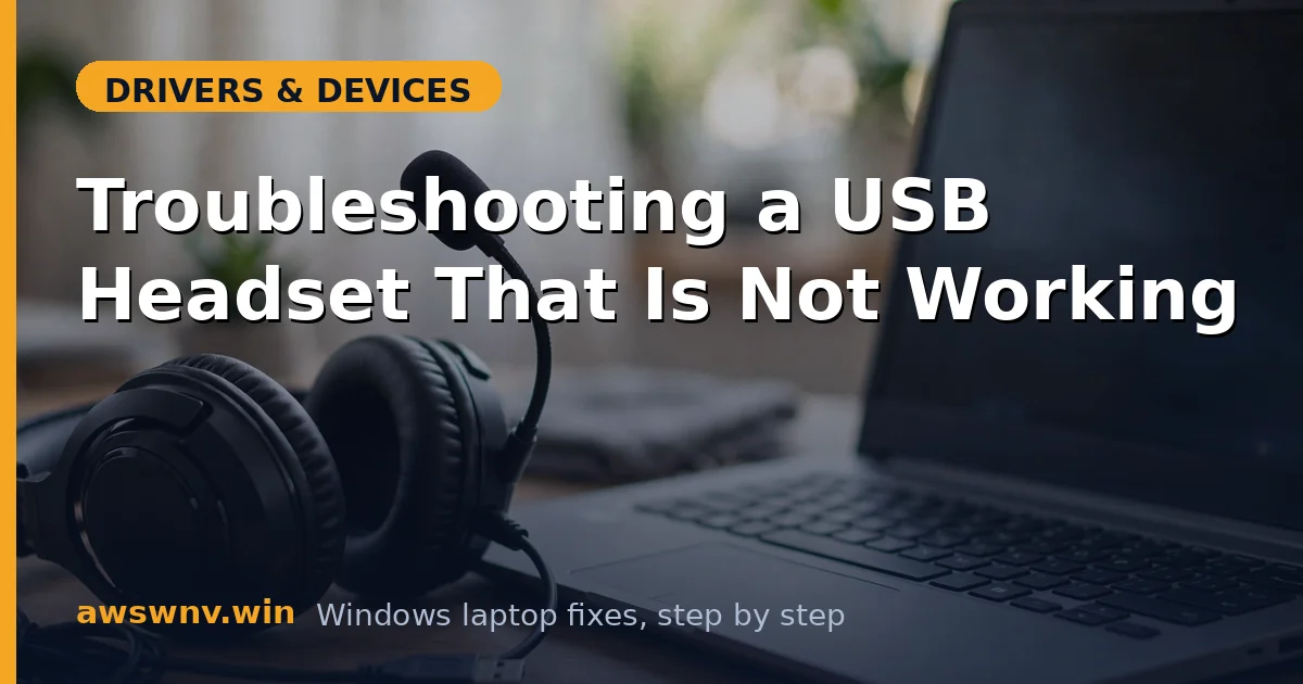 Troubleshooting a USB Headset That Is Not Working