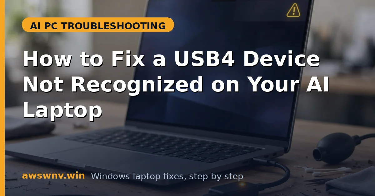 How to Fix a USB4 Device Not Recognized on Your AI Laptop