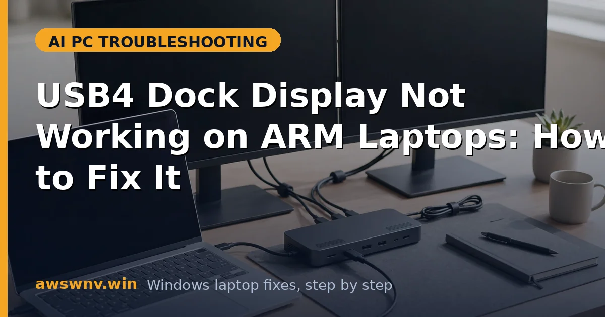 USB4 Dock Display Not Working on ARM Laptops: How to Fix It