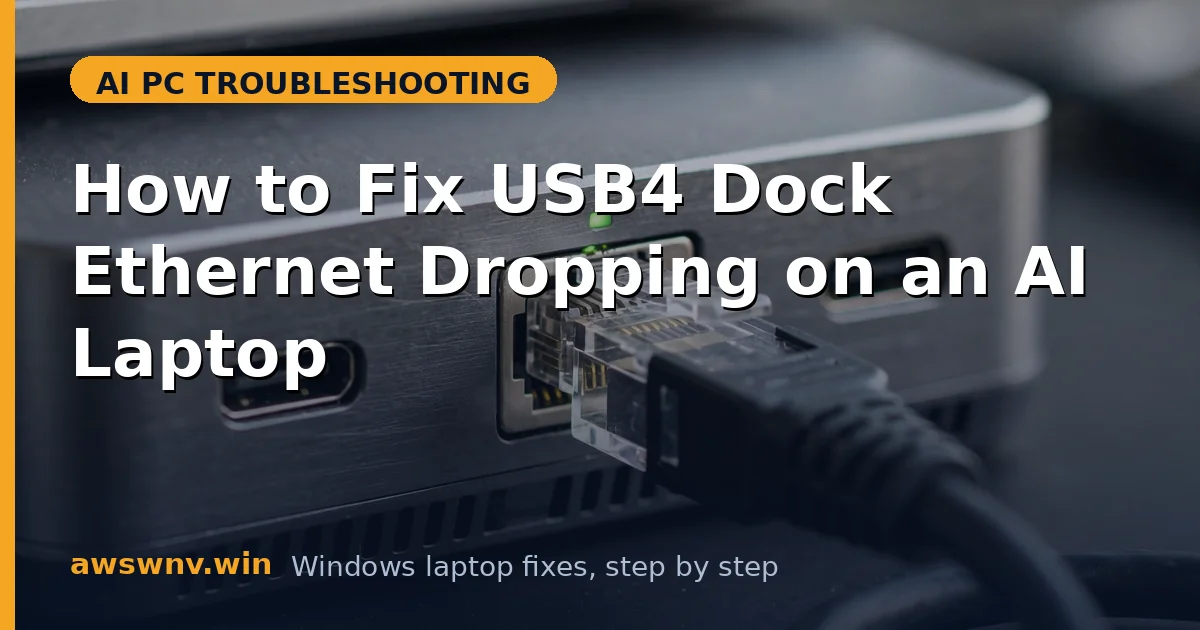 How to Fix USB4 Dock Ethernet Dropping on an AI Laptop