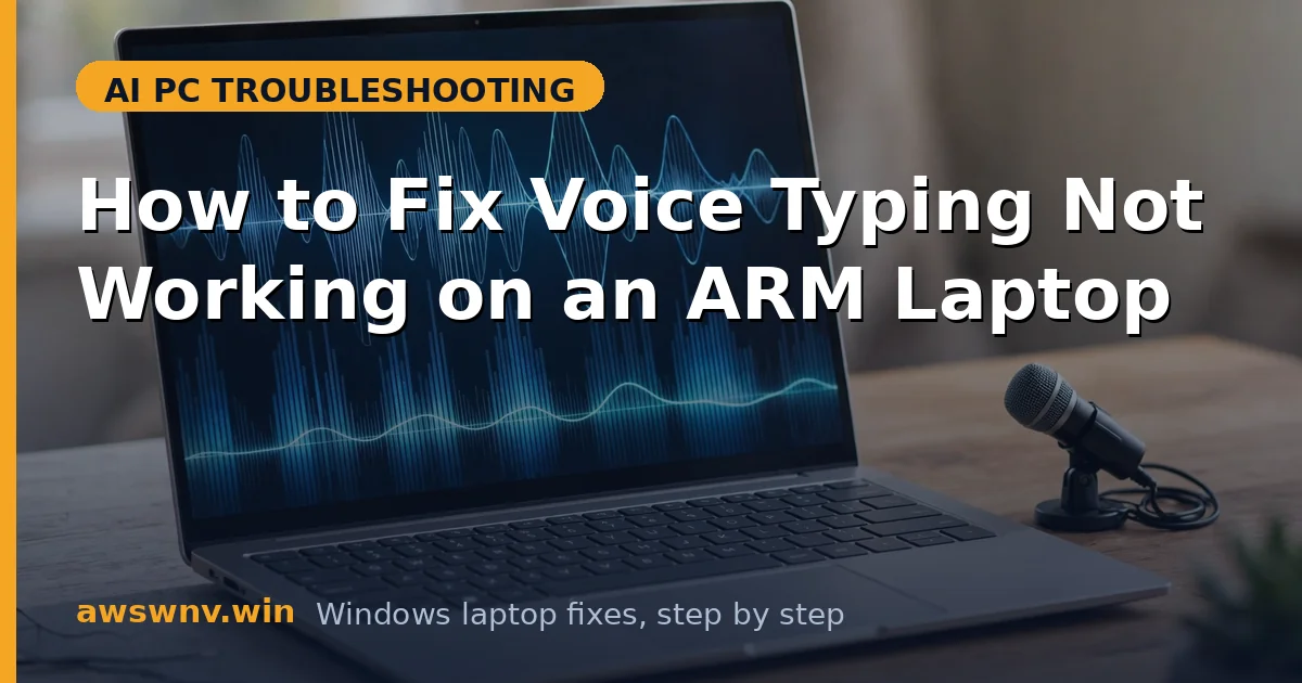 How to Fix Voice Typing Not Working on an ARM Laptop