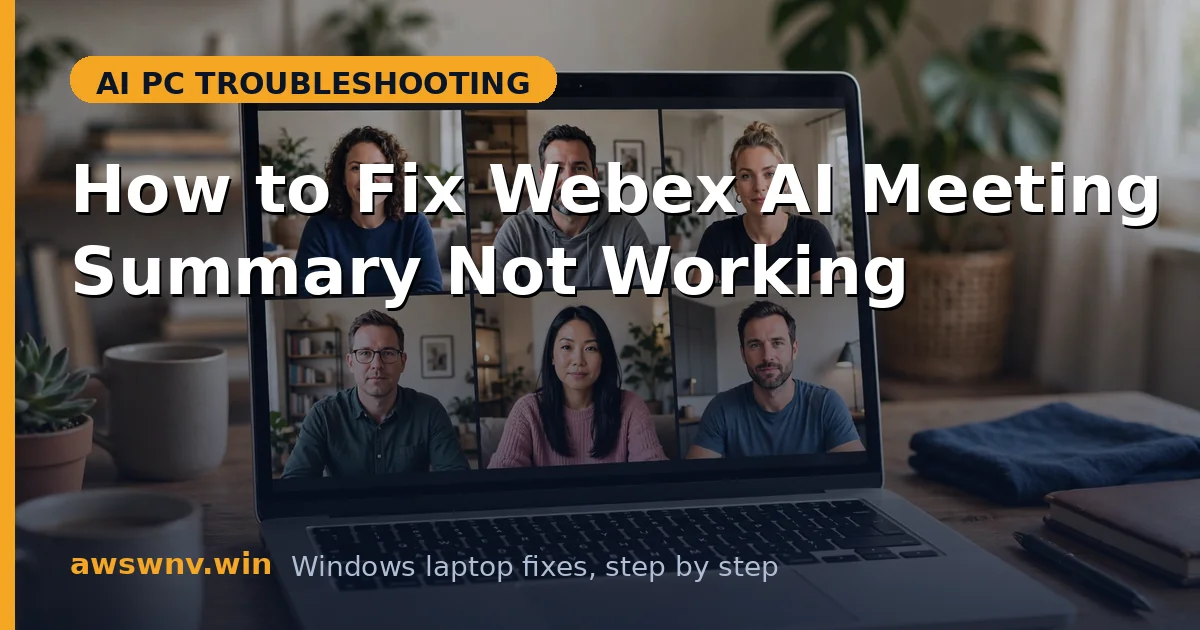 How to Fix Webex AI Meeting Summary Not Working