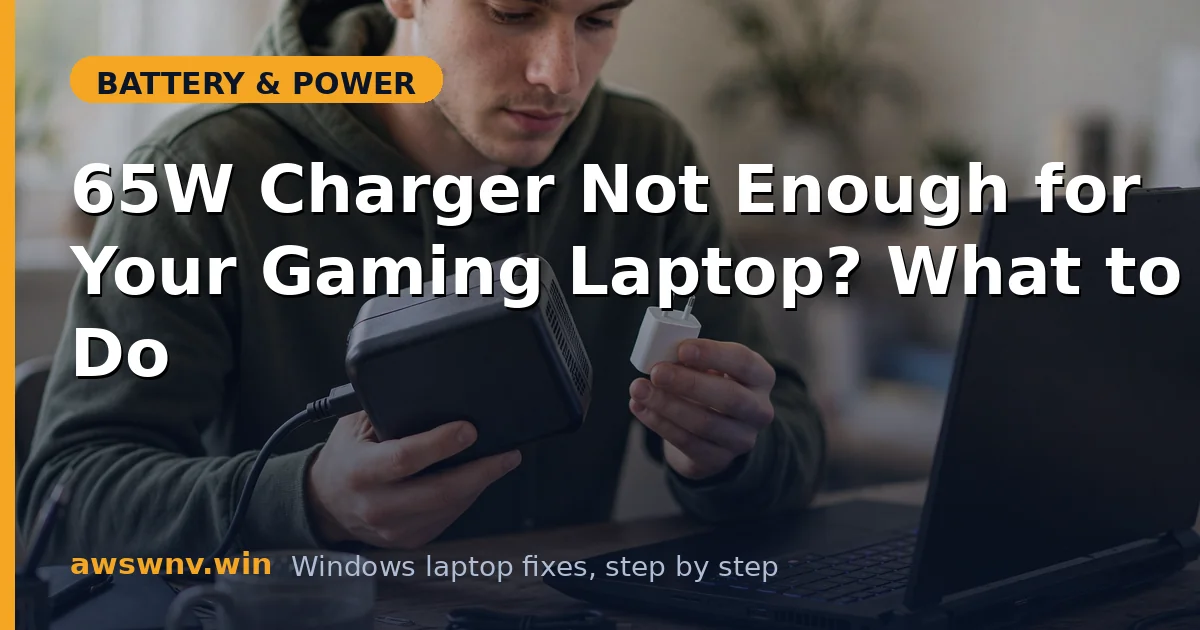 65W Charger Not Enough for Your Gaming Laptop? What to Do