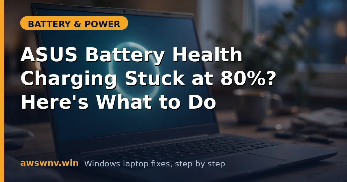 ASUS Battery Health Charging Stuck at 80%? Here's What to Do
