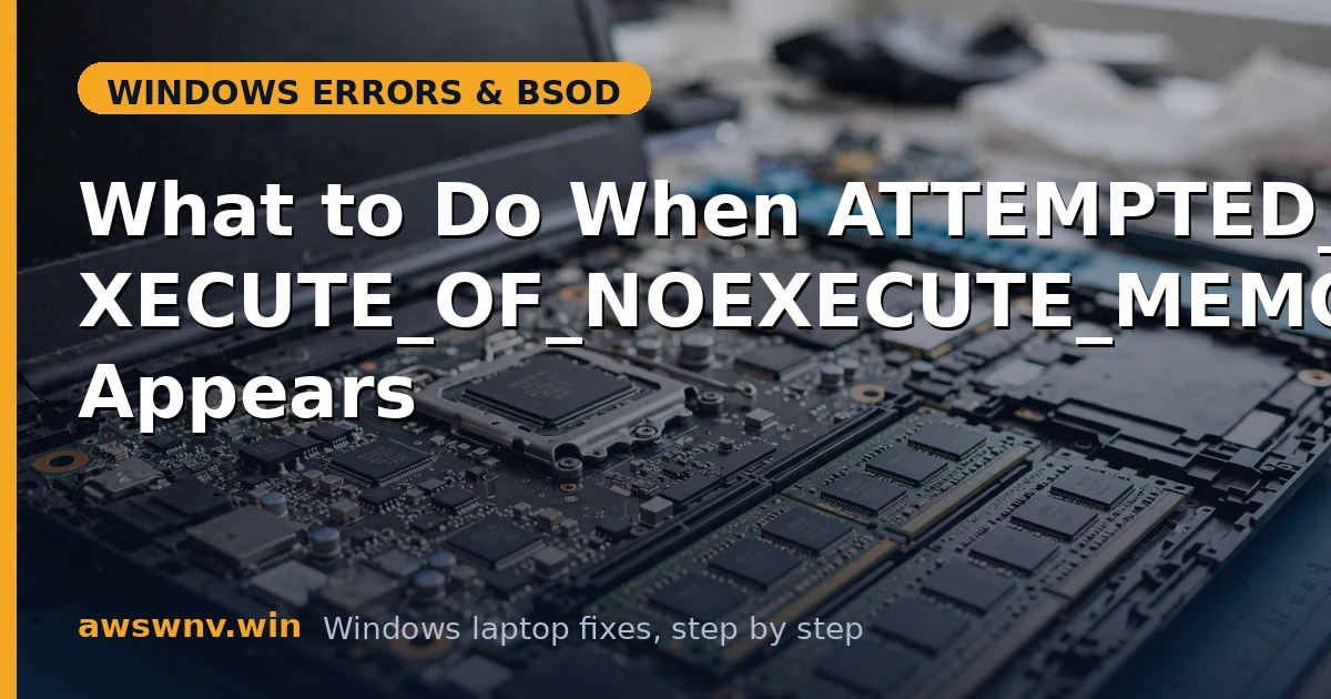 What to Do When ATTEMPTED_EXECUTE_OF_NOEXECUTE_MEMORY Appears