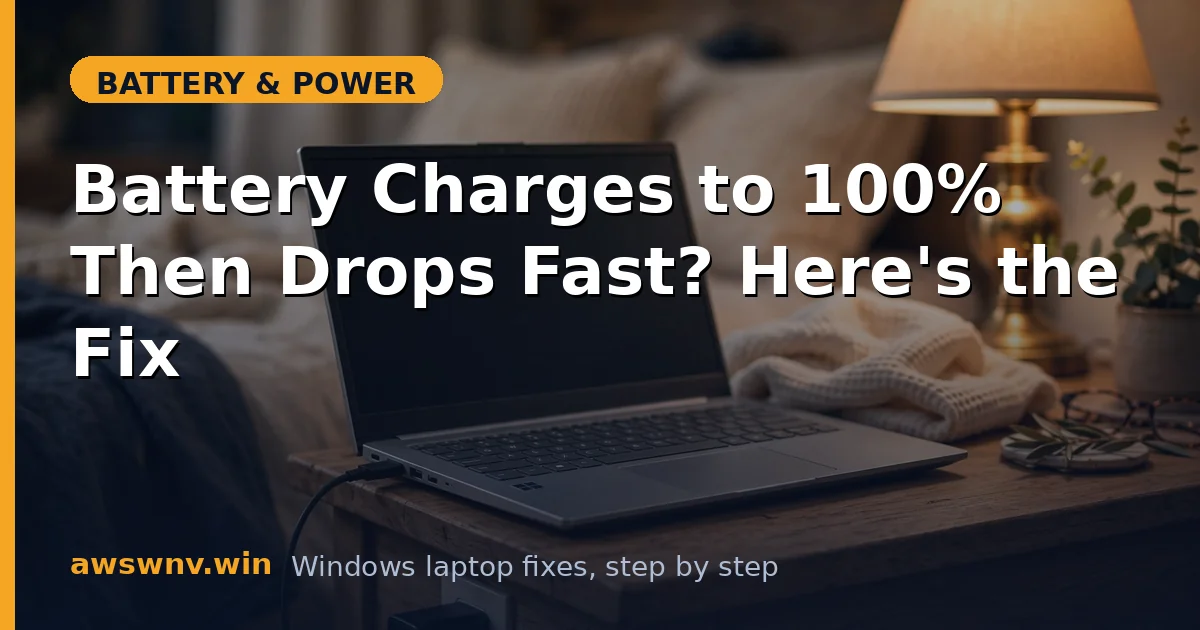 Battery Charges to 100% Then Drops Fast? Here's the Fix