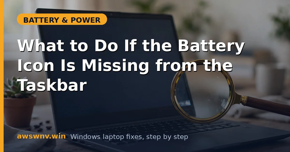 What to Do If the Battery Icon Is Missing from the Taskbar