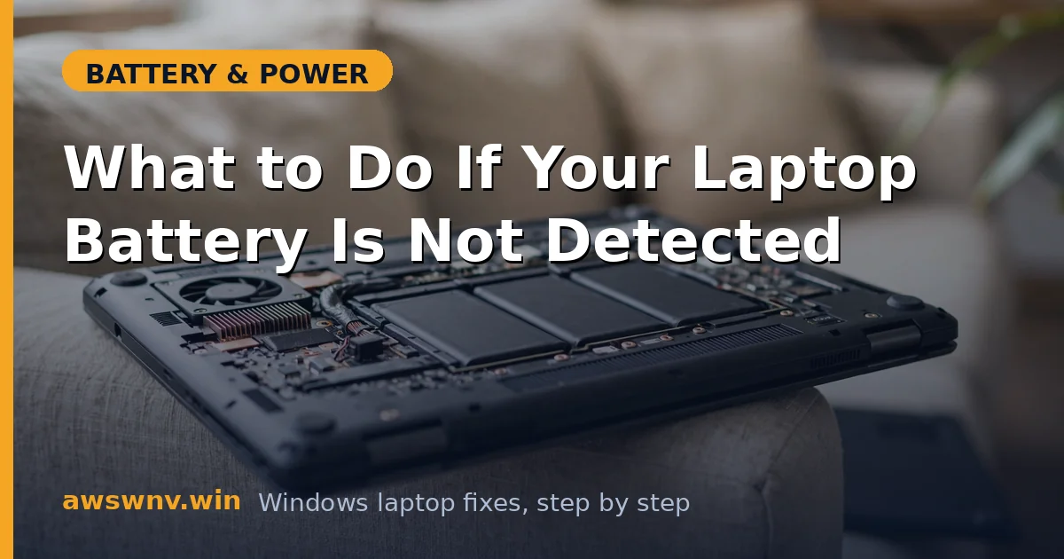What to Do If Your Laptop Battery Is Not Detected