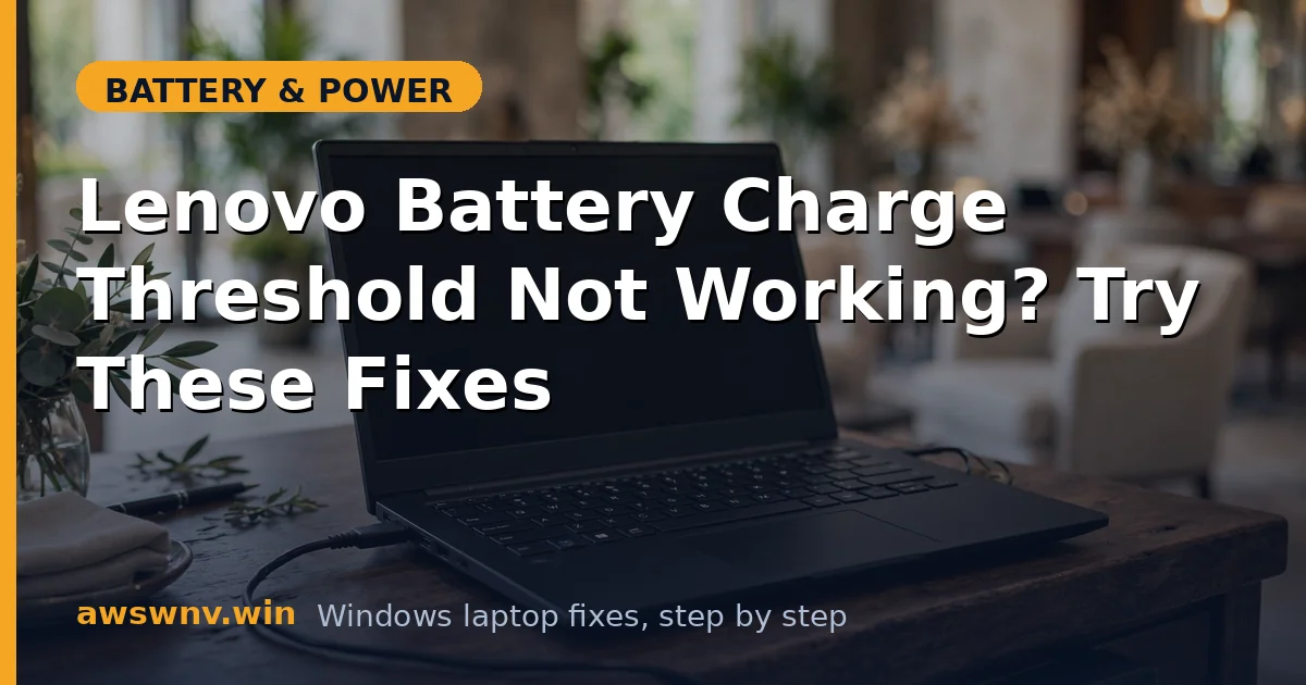 Lenovo Battery Charge Threshold Not Working? Try These Fixes