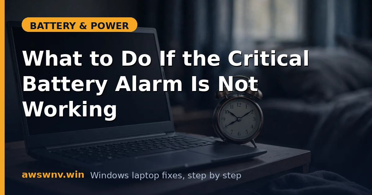 What to Do If the Critical Battery Alarm Is Not Working
