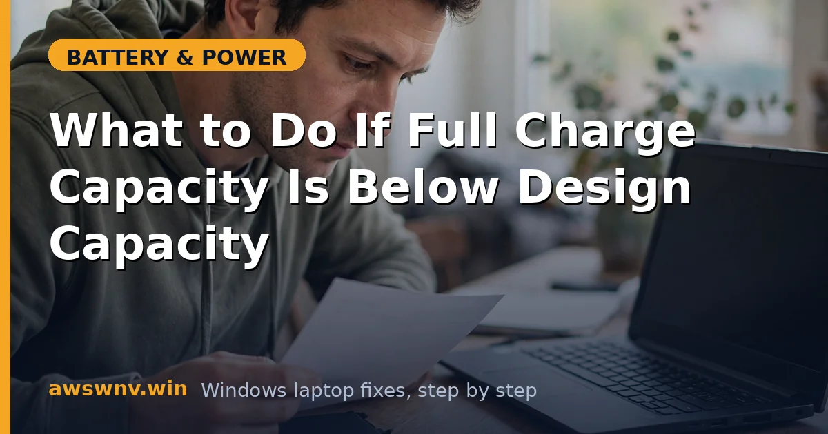 What to Do If Full Charge Capacity Is Below Design Capacity