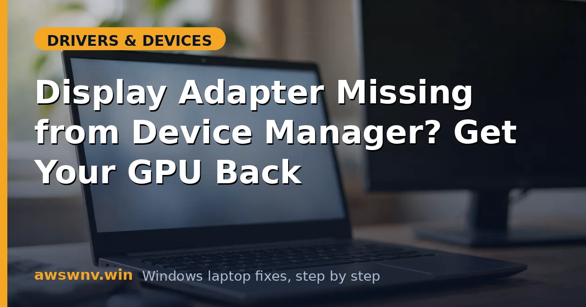 Display Adapter Missing from Device Manager? Get Your GPU Back