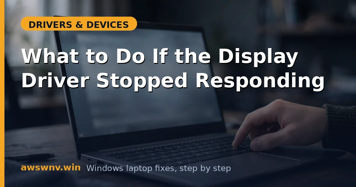 What to Do If the Display Driver Stopped Responding