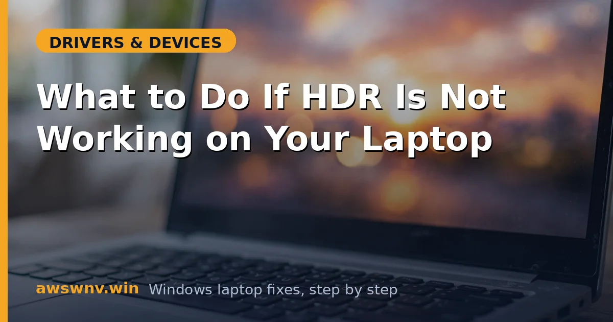 What to Do If HDR Is Not Working on Your Laptop