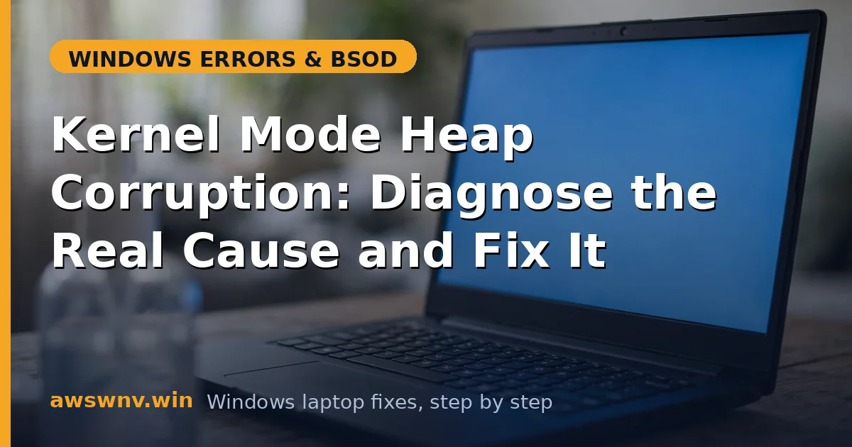 Kernel Mode Heap Corruption: Diagnose the Real Cause and Fix It