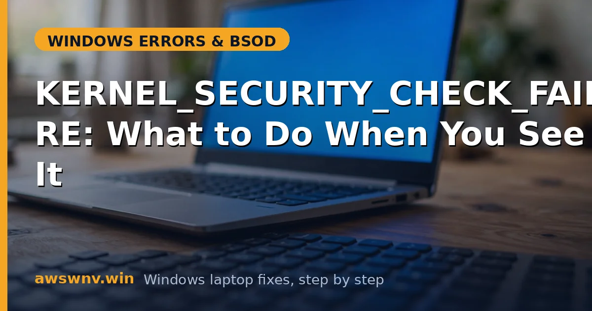 KERNEL_SECURITY_CHECK_FAILURE: What to Do When You See It