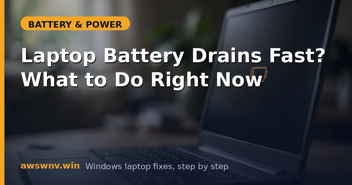 Laptop Battery Drains Fast? What to Do Right Now