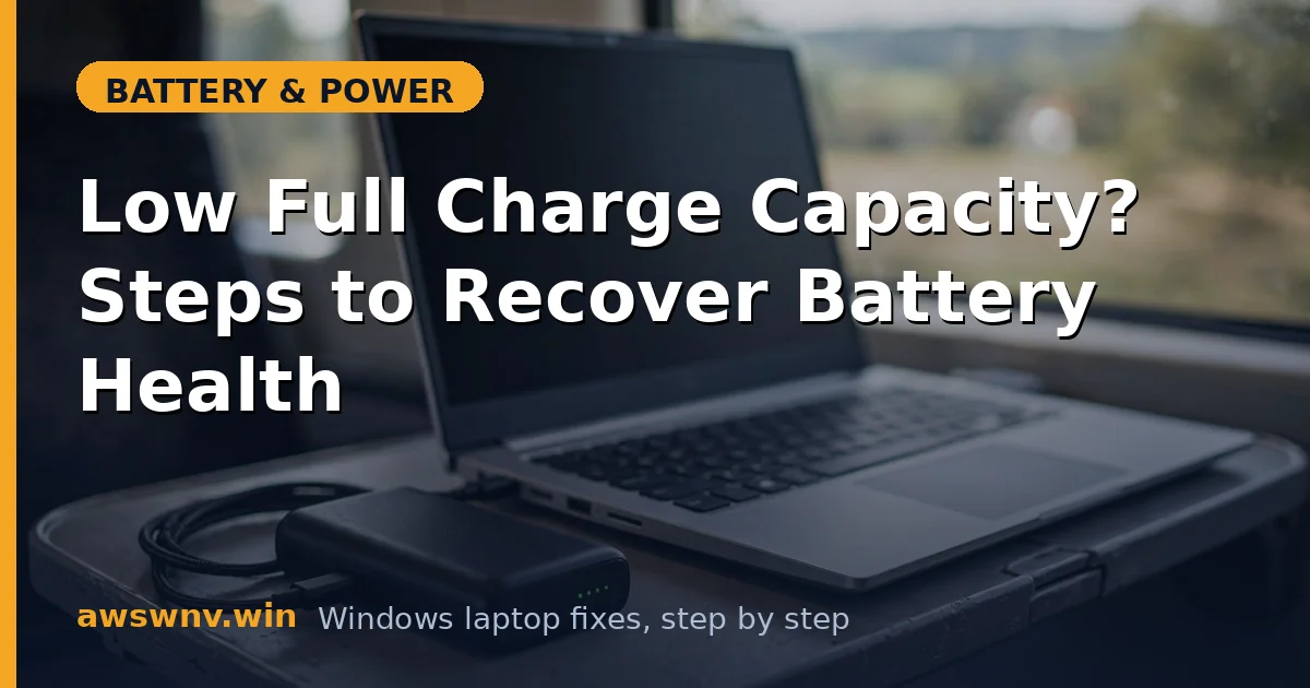 Low Full Charge Capacity? Steps to Recover Battery Health