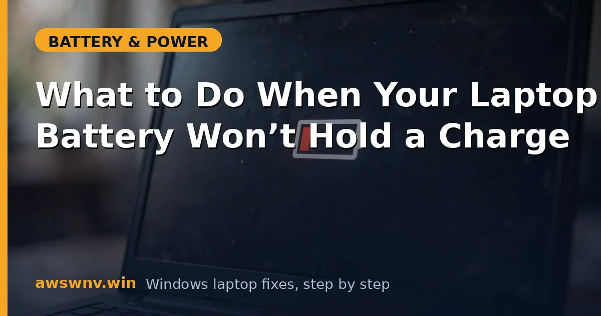 What to Do When Your Laptop Battery Won’t Hold a Charge