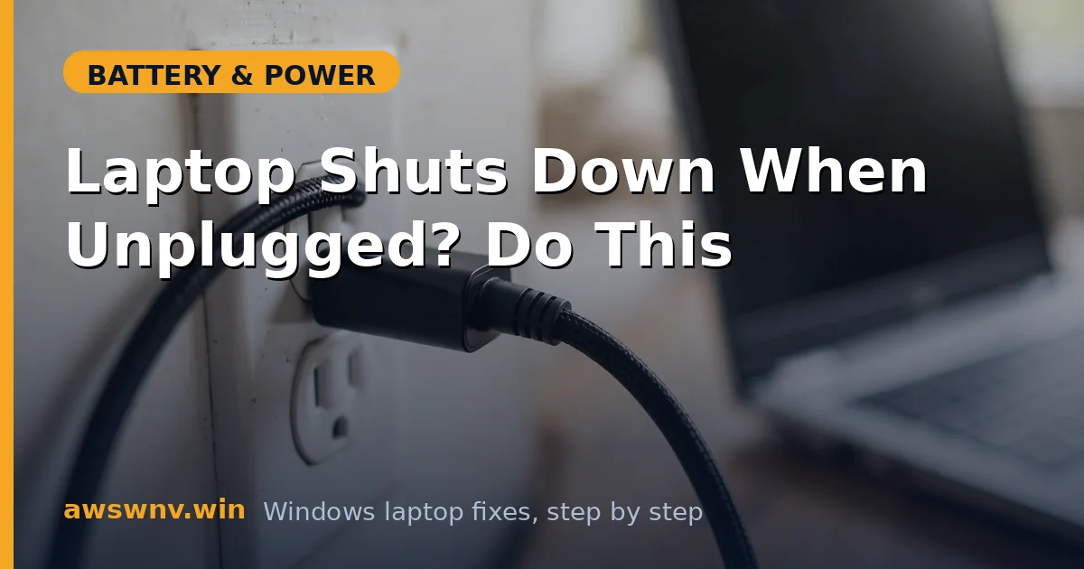 Laptop Shuts Down When Unplugged? Do This
