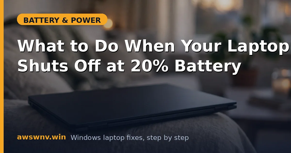 What to Do When Your Laptop Shuts Off at 20% Battery