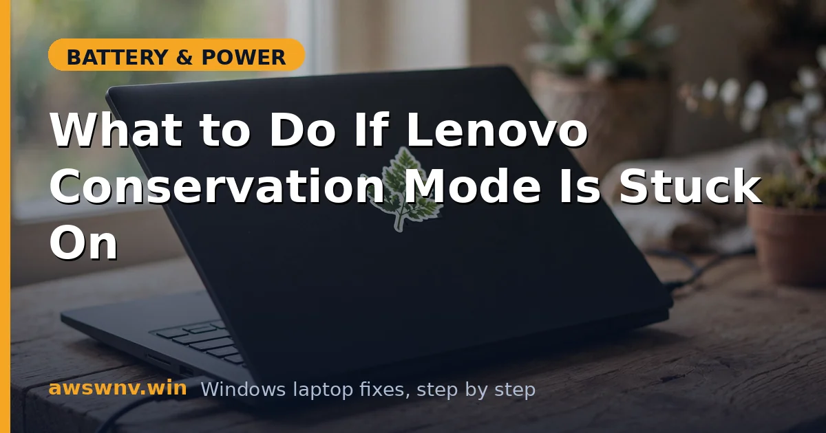 What to Do If Lenovo Conservation Mode Is Stuck On