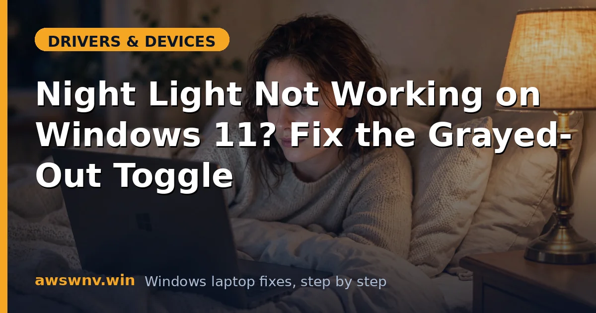 Night Light Not Working on Windows 11? Fix the Grayed-Out Toggle