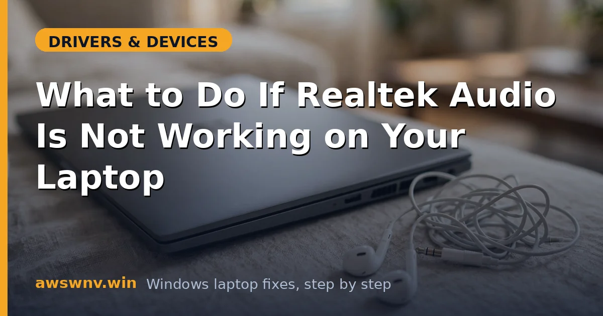 What to Do If Realtek Audio Is Not Working on Your Laptop