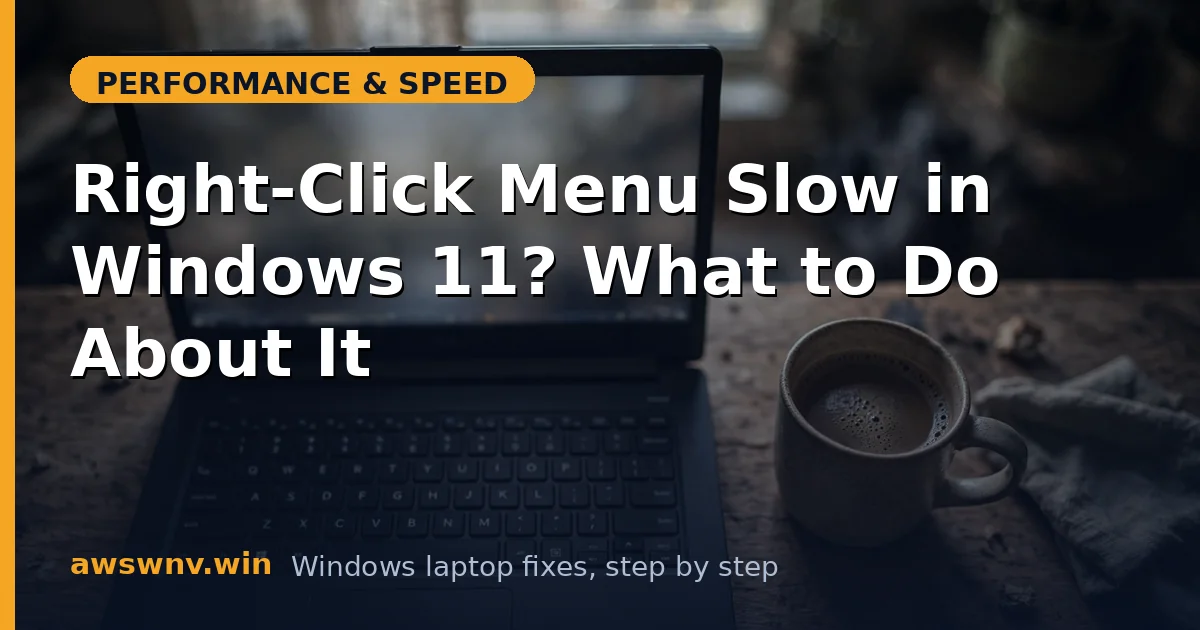 Right-Click Menu Slow in Windows 11? What to Do About It