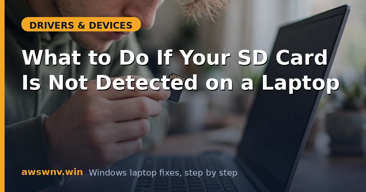 What to Do If Your SD Card Is Not Detected on a Laptop