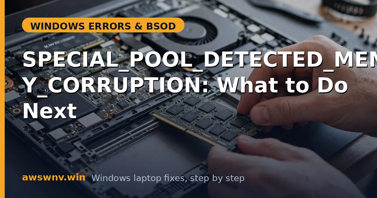 SPECIAL_POOL_DETECTED_MEMORY_CORRUPTION: What to Do Next