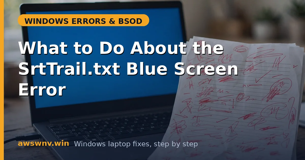 What to Do About the SrtTrail.txt Blue Screen Error